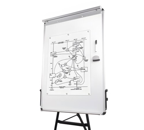 Доска-флипчарт магнитно-маркерная 70х100 см, тренога, ГАРАНТИЯ 10 ЛЕТ, BRAUBERG, 231720