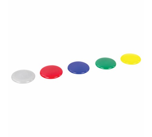 Магниты БОЛЬШОГО ДИАМЕТРА, 40 мм, КОМПЛЕКТ 5 штук, цвет АССОРТИ, в блистере, BRAUBERG, 231730