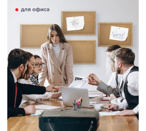 Доска пробковая для объявлений А3, 342х484 мм, ГАРАНТИЯ 10 ЛЕТ, BRAUBERG, 231990