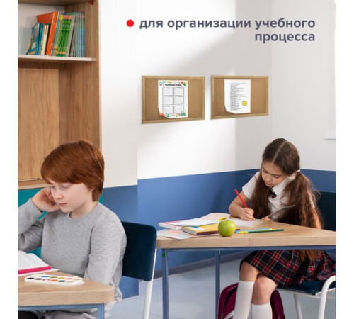 Доска пробковая для объявлений А3, 342х484 мм, ГАРАНТИЯ 10 ЛЕТ, BRAUBERG, 231990