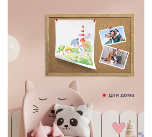 Доска пробковая для объявлений А3, 342х484 мм, ГАРАНТИЯ 10 ЛЕТ, BRAUBERG, 231990