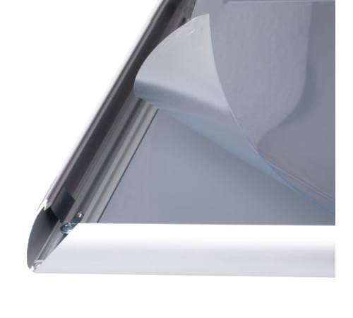 Рамка настенная для рекламы, А4 (210х297 мм), алюминиевый профиль, прижимные стороны, BRAUBERG, 232203