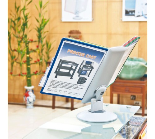 Демосистема настольная на 10 панелей, с 10 цветными панелями А4, вращающаяся, BRAUBERG, 235337