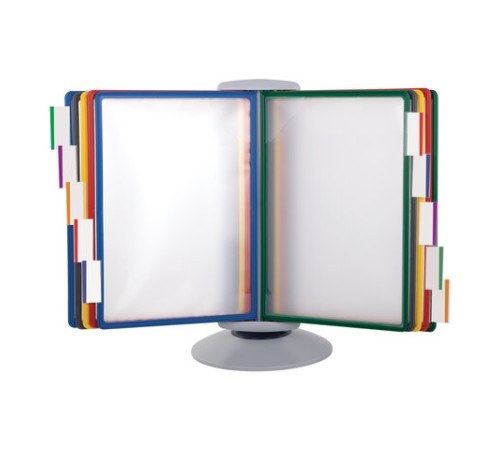 Демосистема настольная на 10 панелей, с 10 цветными панелями А4, вращающаяся, BRAUBERG, 235337