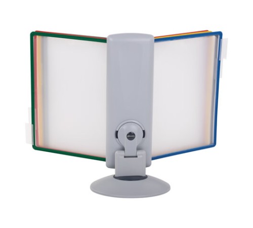 Демосистема настольная на 10 панелей, с 10 цветными панелями А4, вращающаяся, BRAUBERG, 235337