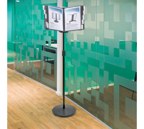 Демосистема напольная на 10 панелей, с 10 серыми панелями А4, BRAUBERG, 235339