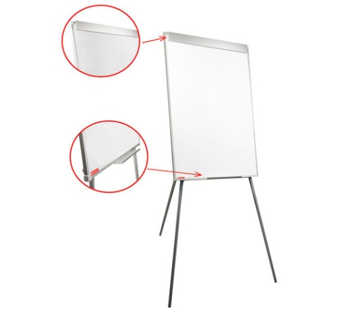 Доска-флипчарт магнитно-маркерная 70х100 см, ГАРАНТИЯ 10 ЛЕТ, РОССИЯ, BRAUBERG Стандарт, 235526