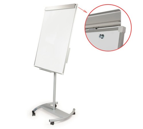 Доска-флипчарт магнитно-маркерная (70х100 см), передвижная, ГАРАНТИЯ 10 ЛЕТ, РОССИЯ, BRAUBERG Стандарт, 235527