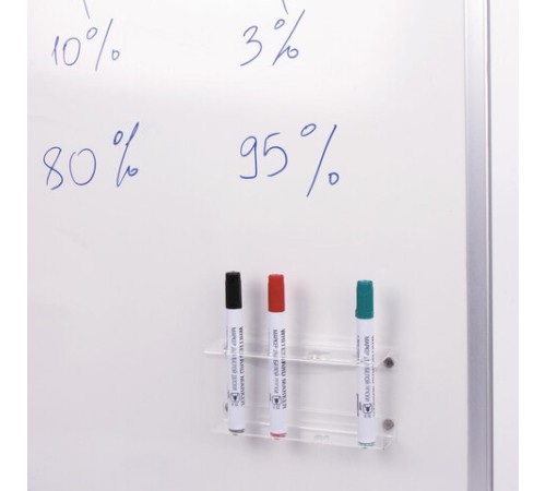 Держатель магнитный для 4 маркеров для доски (85х160 мм), прозрачный акрил, BRAUBERG, РОССИЯ, 235530
