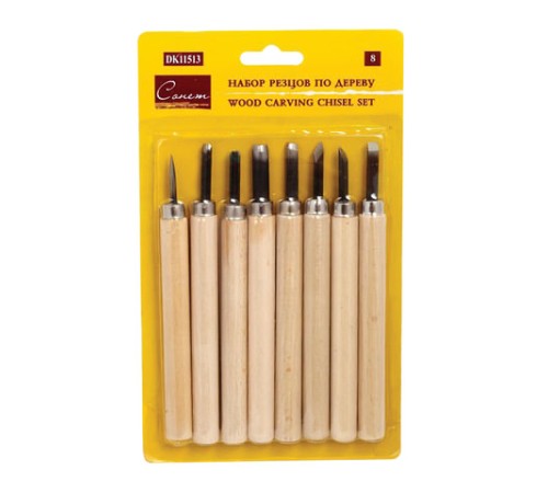 Резцы по дереву, набор 8 шт., блистер, Невская Палитра, DK11513