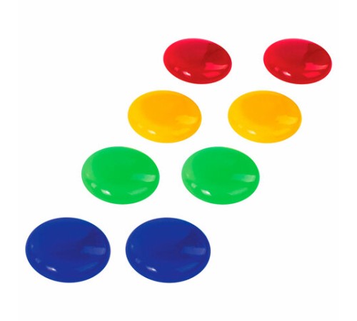 Магниты МАЛОГО ДИАМЕТРА, 20 мм, КОМПЛЕКТ 8 штук, цвет АССОРТИ, в блистере, STAFF 