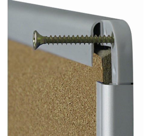 Доска пробковая для объявлений 90x120 см, алюминиевая рамка, 2х3 OFFICE, (Польша), TCA129