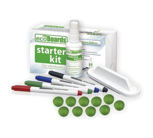 Набор для магнитно-маркерной доски (4 маркера + стиратель + чистящее средство + 10 магнитов), 