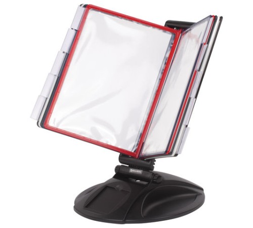 Демосистема настольная на 10 панелей, с 10 цветными панелями А4, черная, BRAUBERG 