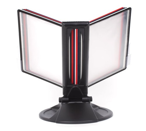 Демосистема настольная на 10 панелей, с 10 цветными панелями А4, черная, BRAUBERG 