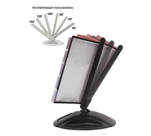 Демосистема настольная на 10 панелей, с 10 цветными панелями А4, черная, BRAUBERG 