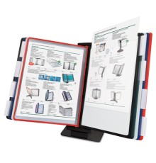 Демосистема настольная/настенная, с 10 цветными панелями А4, металлическая основа, черная, BRAUBERG 