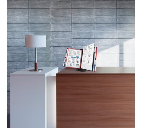 Демосистема настольная/настенная, с 10 цветными панелями А4, металлическая основа, черная, BRAUBERG 