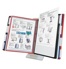 Демосистема настольная/настенная, с 10 цветными панелями А4, металлическая основа, серая, BRAUBERG 