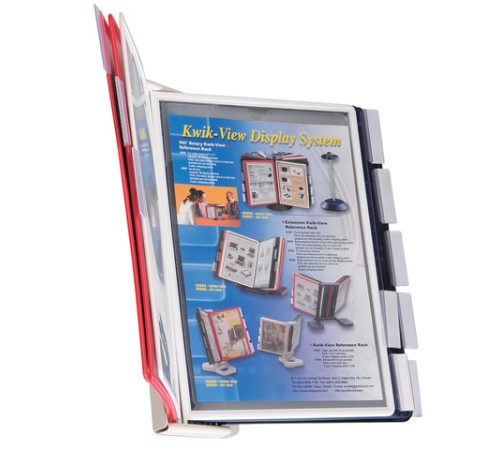 Демосистема настольная/настенная металлическая с 10 цветными панелями А4, серая, BRAUBERG 