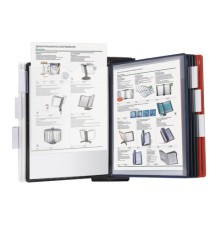 Демосистема настенная, регулируемый угол наклона, 10 цветных панелей А4, черная, BRAUBERG 