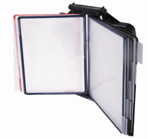 Демосистема настенная, регулируемый угол наклона, 10 цветных панелей А4, черная, BRAUBERG 