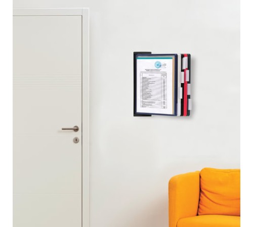 Демосистема настенная с 10 цветными панелями А4, черная, BRAUBERG 