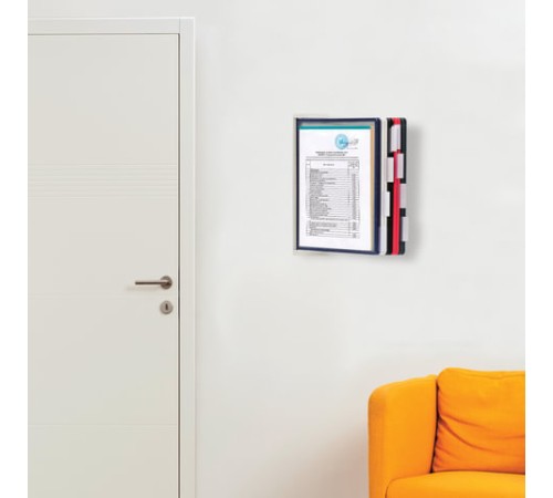 Демосистема настенная с 10 цветными панелями А4, серая, BRAUBERG 