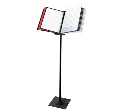 Демосистема напольная металлическая с 10 цветными панелями А4, черная, BRAUBERG 