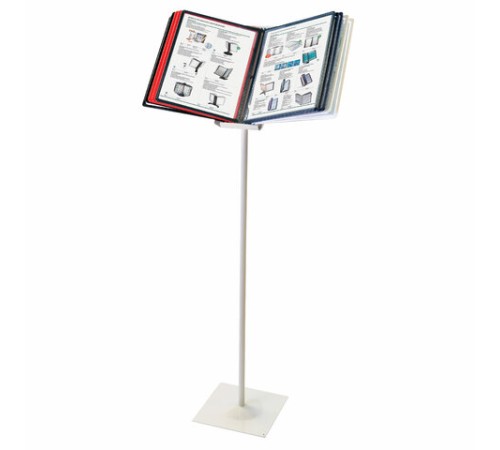 Демосистема напольная металлическая с 10 цветными панелями А4, серая, BRAUBERG 