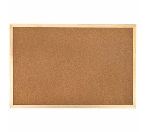 Доска пробковая для объявлений 60х90 см, деревянная рамка, ГАРАНТИЯ 10 ЛЕТ, РОССИЯ, BRAUBERG, 236860