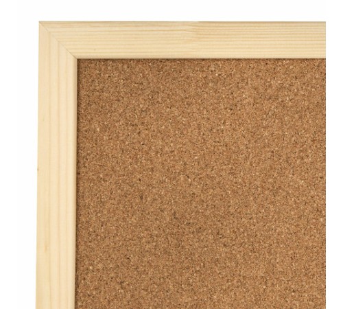 Доска пробковая для объявлений 60х90 см, деревянная рамка, ГАРАНТИЯ 10 ЛЕТ, РОССИЯ, BRAUBERG, 236860