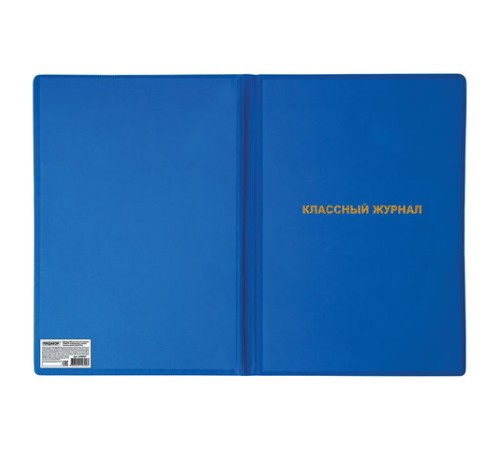 Обложка ПВХ со штрихкодом для классного журнала непрозрачная, ПЛОТНАЯ, тиснение золото, 305х475 мм, ПИФАГОР, 236907