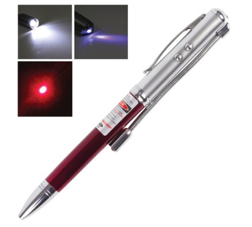 Указка лазерная, радиус 200 м, красный луч, LED-фонарь, стилус, детектор купюр, ручка, TD-RP-36