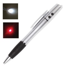 Указка лазерная, радиус 200 м, LED-фонарь, шариковая ручка, линия 0,5 мм, LH612