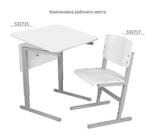 Стол-парта 2-местный, регулируемый угол, СУТ.55-01, 1200х500х520-640 мм, рост 2-4, серый каркас, ЛДСП белая Стол-парта 2-местный, регулируемый угол, СУТ.55-01, 1200х500х520-640 мм, рост 2-4, серый каркас, ЛДСП белая