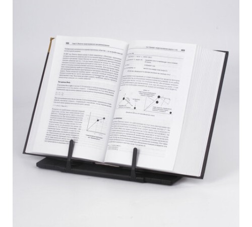 Подставка для книг и учебников BRAUBERG, регулируемый наклон, металл/пластик, черная, 237446