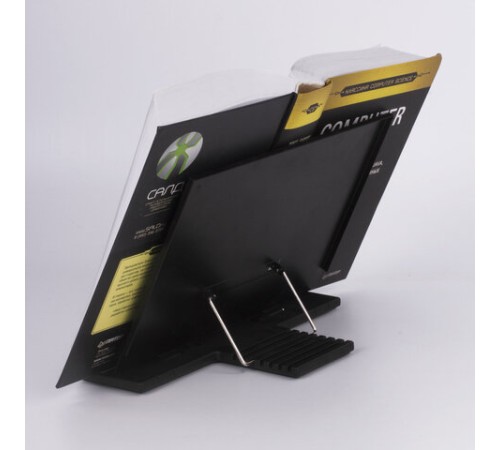 Подставка для книг и учебников BRAUBERG, регулируемый наклон, металл/пластик, черная, 237446