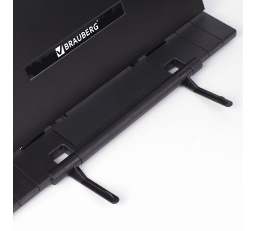 Подставка для книг и учебников BRAUBERG, регулируемый наклон, металл/пластик, черная, 237446