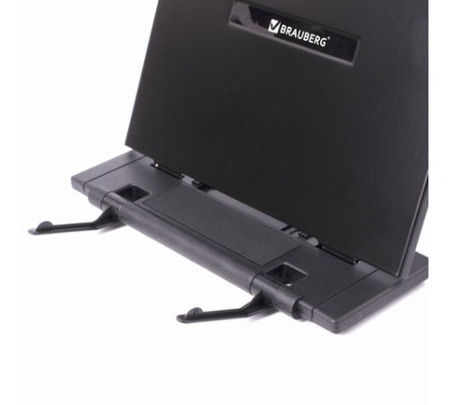 Подставка для книг и учебников BRAUBERG, большая, регулируемый наклон, металл/пластик, черная, 237447