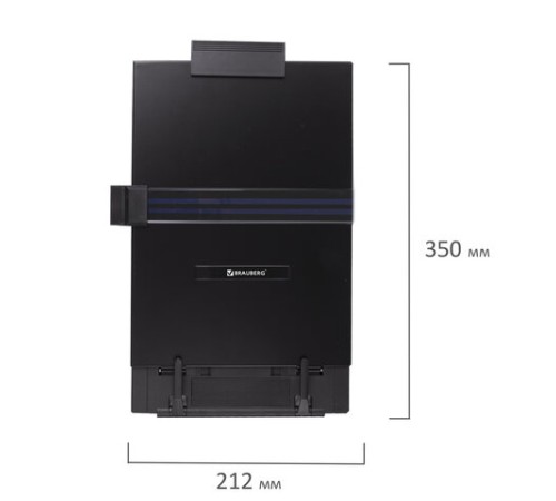 Подставка для книг и учебников BRAUBERG, большая, регулируемый наклон, металл/пластик, черная, 237447