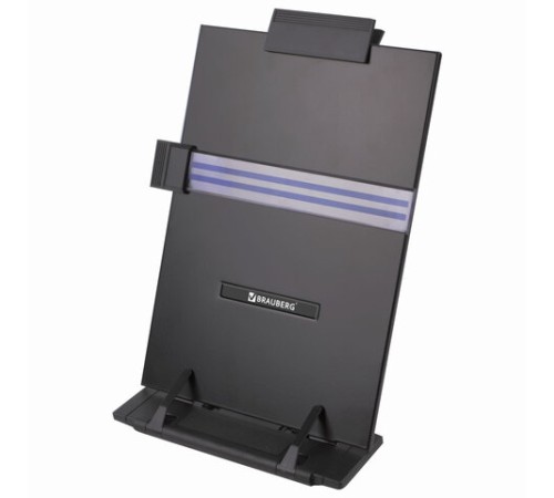 Подставка для книг и учебников BRAUBERG, большая, регулируемый наклон, металл/пластик, черная, 237447