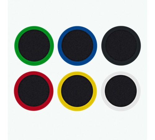 Магниты МОЩНЫЕ 20 мм (МАЛОГО ДИАМЕТРА), НАБОР 6 шт., ассорти, BRAUBERG 