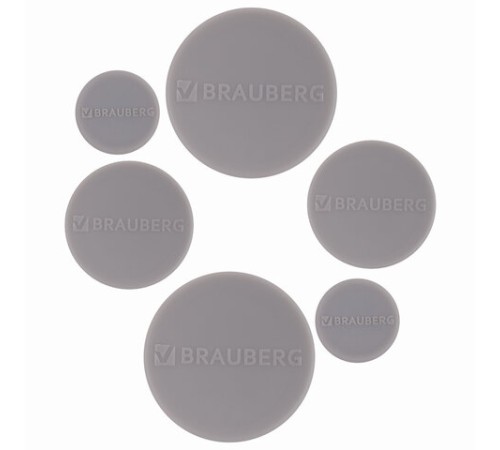 Магниты МОЩНЫЕ, НАБОР 20 мм - 2 шт., 30 мм - 2 шт., 40 мм - 2 шт., серые, BRAUBERG 