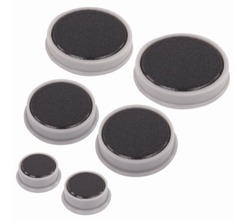 Магниты МОЩНЫЕ, НАБОР 20 мм - 2 шт., 30 мм - 2 шт., 40 мм - 2 шт., серые, BRAUBERG 