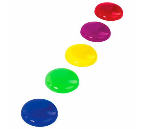 Магниты СРЕДНЕГО ДИАМЕТРА, 30 мм, НАБОР 5 штук, цвет АССОРТИ, в блистере, STAFF 