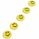 Магниты СРЕДНЕГО ДИАМЕТРА, 30 мм, НАБОР 5 штук, с рисунком СМАЙЛИК, жёлтые, в блистере, STAFF 