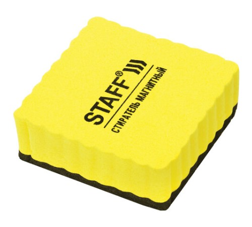 Стиратели магнитные для магнитно-маркерной доски, 50х50 мм, КОМПЛЕКТ 10 ШТ., STAFF Basic, желтые, 237505