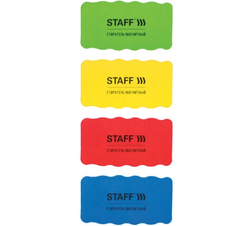 Стиратели магнитные для магнитно-маркерной доски, 57х107 мм, КОМПЛЕКТ 4 ШТ., STAFF 