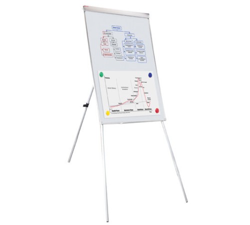 Доска-флипчарт магнитно-маркерная 70х100 см, на треноге, Польша, BRAUBERG Extra, 237724